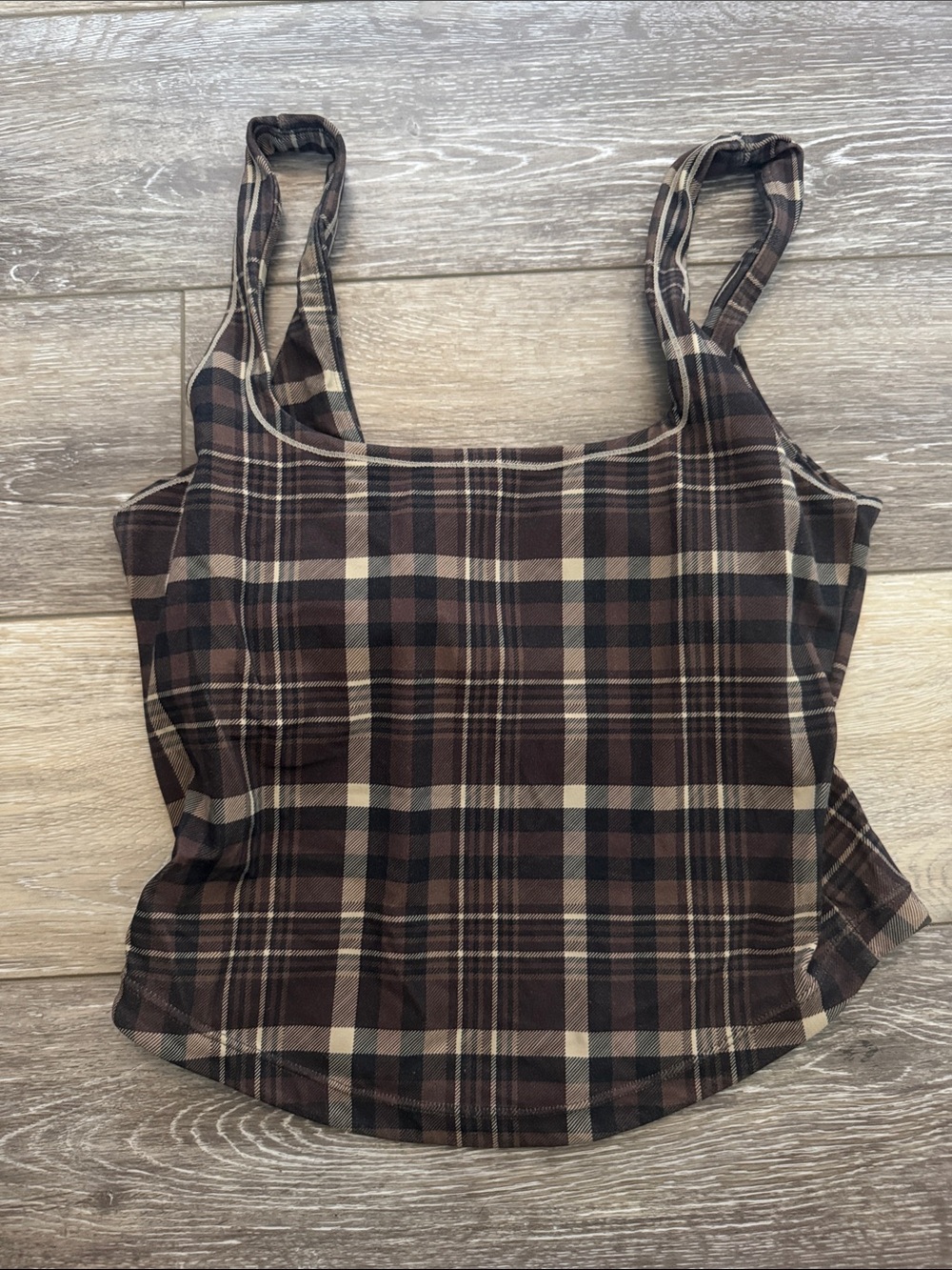 Vitality cloud tank espresso plaid